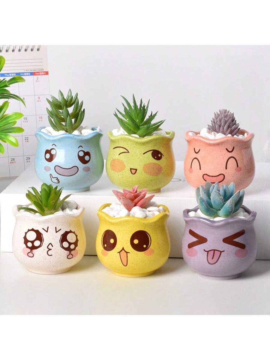 6pcs/set Cartoon Cute Ceramic  - Echeveria Succulent review and price